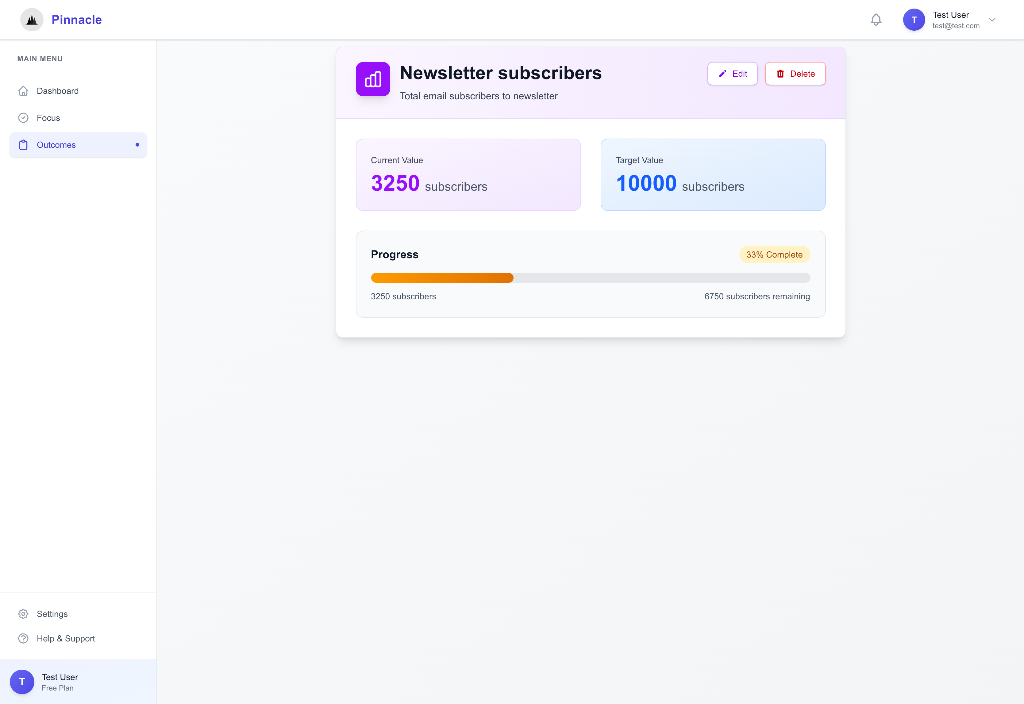 Pinnacle - Outcome Driven Project Management Platform screenshot